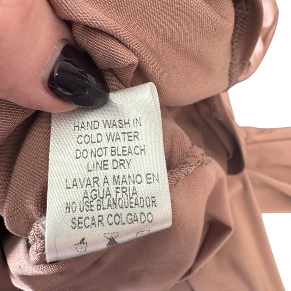 Baltic Born - Blush Pink V-Neck Maxi Dress Long Sleeve Slit Sz L - Picture 9 of 9